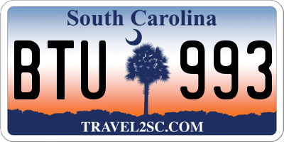 SC license plate BTU993