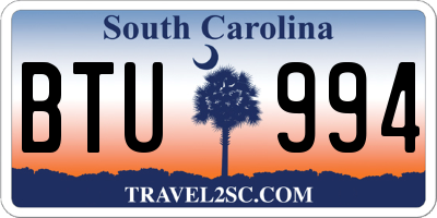 SC license plate BTU994