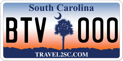 SC license plate BTV000