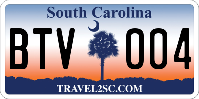SC license plate BTV004