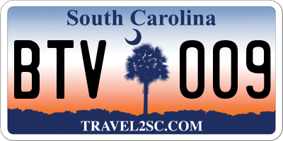 SC license plate BTV009