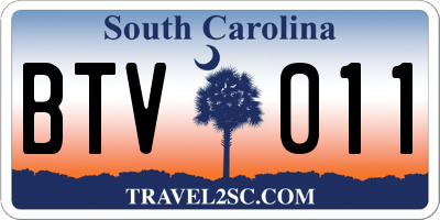 SC license plate BTV011