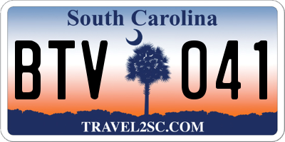 SC license plate BTV041