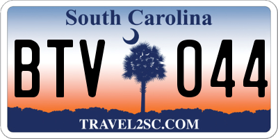 SC license plate BTV044