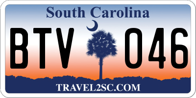 SC license plate BTV046
