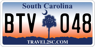 SC license plate BTV048
