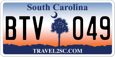 SC license plate BTV049