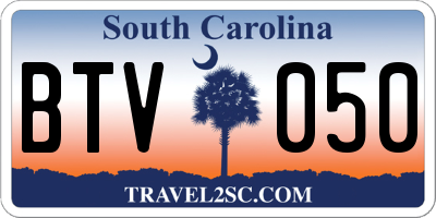 SC license plate BTV050