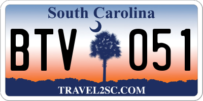 SC license plate BTV051