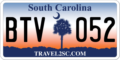 SC license plate BTV052