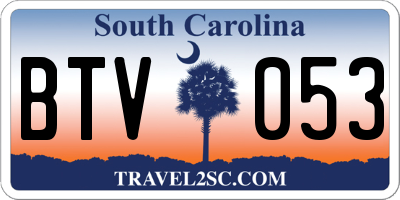 SC license plate BTV053