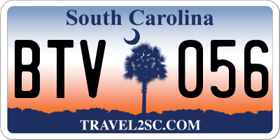 SC license plate BTV056