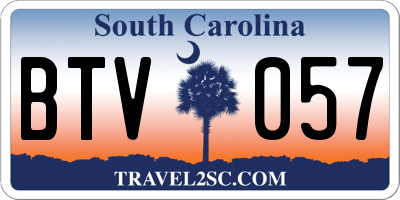 SC license plate BTV057