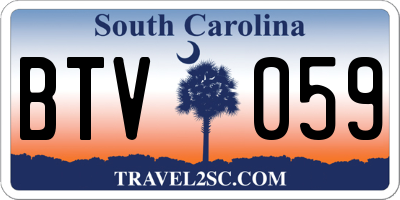 SC license plate BTV059