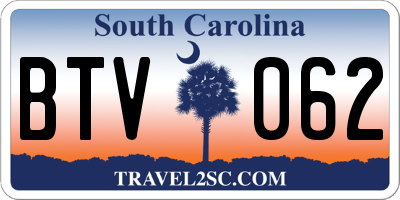 SC license plate BTV062