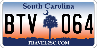 SC license plate BTV064
