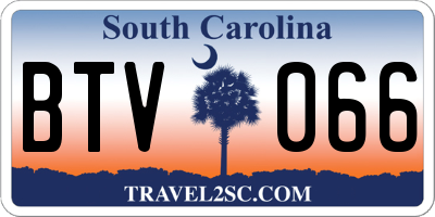 SC license plate BTV066