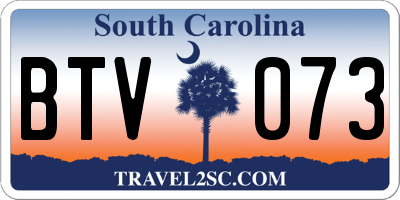 SC license plate BTV073
