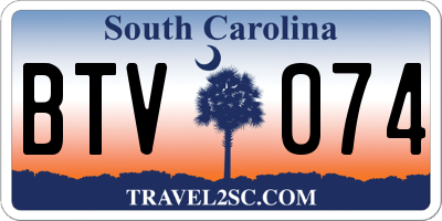 SC license plate BTV074