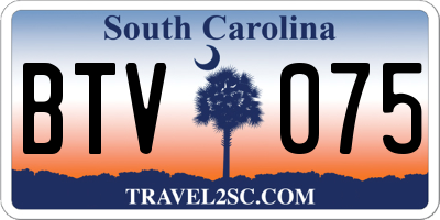 SC license plate BTV075