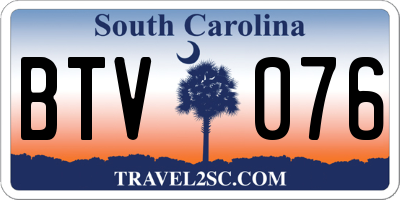 SC license plate BTV076