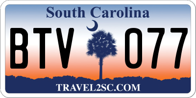 SC license plate BTV077