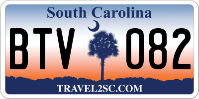 SC license plate BTV082