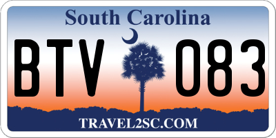 SC license plate BTV083