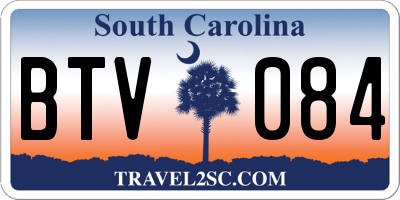 SC license plate BTV084