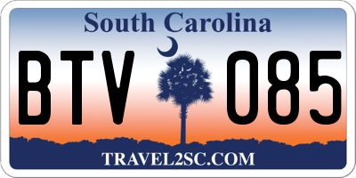SC license plate BTV085