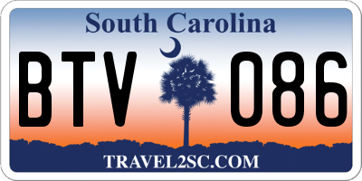 SC license plate BTV086