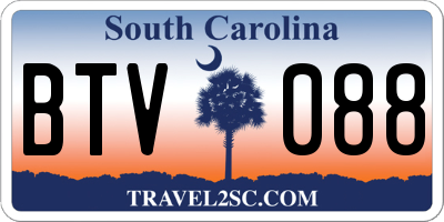 SC license plate BTV088