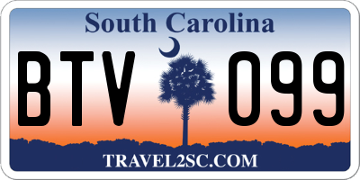 SC license plate BTV099