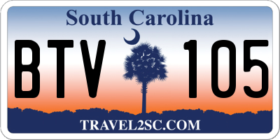 SC license plate BTV105