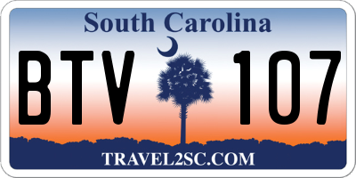 SC license plate BTV107