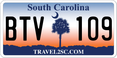 SC license plate BTV109