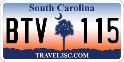 SC license plate BTV115