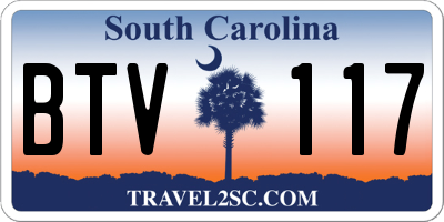 SC license plate BTV117