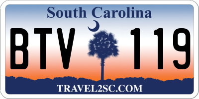 SC license plate BTV119