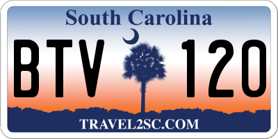 SC license plate BTV120