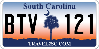 SC license plate BTV121