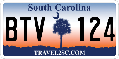 SC license plate BTV124