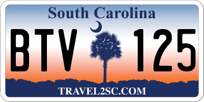 SC license plate BTV125