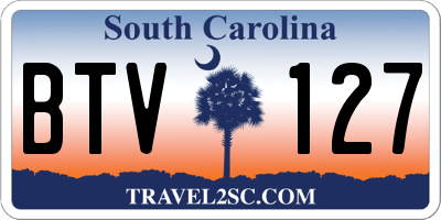 SC license plate BTV127