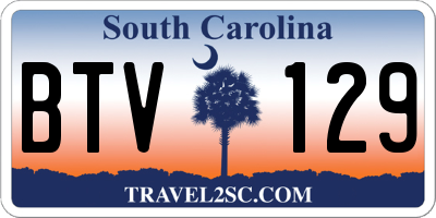 SC license plate BTV129
