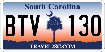 SC license plate BTV130