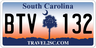 SC license plate BTV132