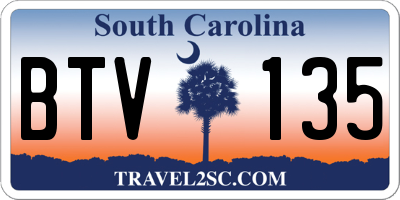 SC license plate BTV135