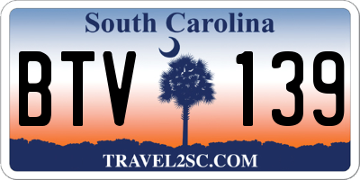 SC license plate BTV139