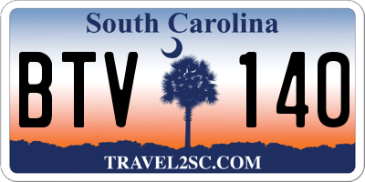 SC license plate BTV140